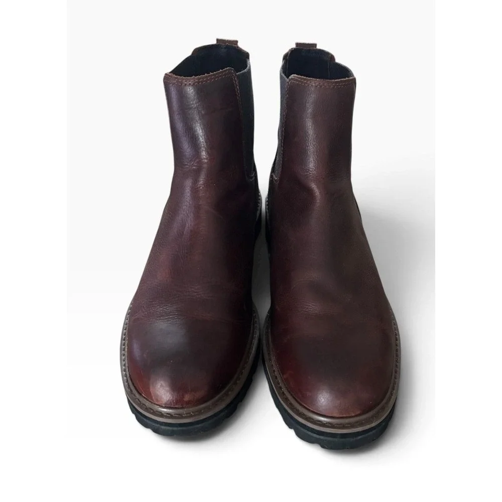 LL Bean Portland Chelsea Boots Mens 10.5 Dark Brown Leather Vibram Sole 523014